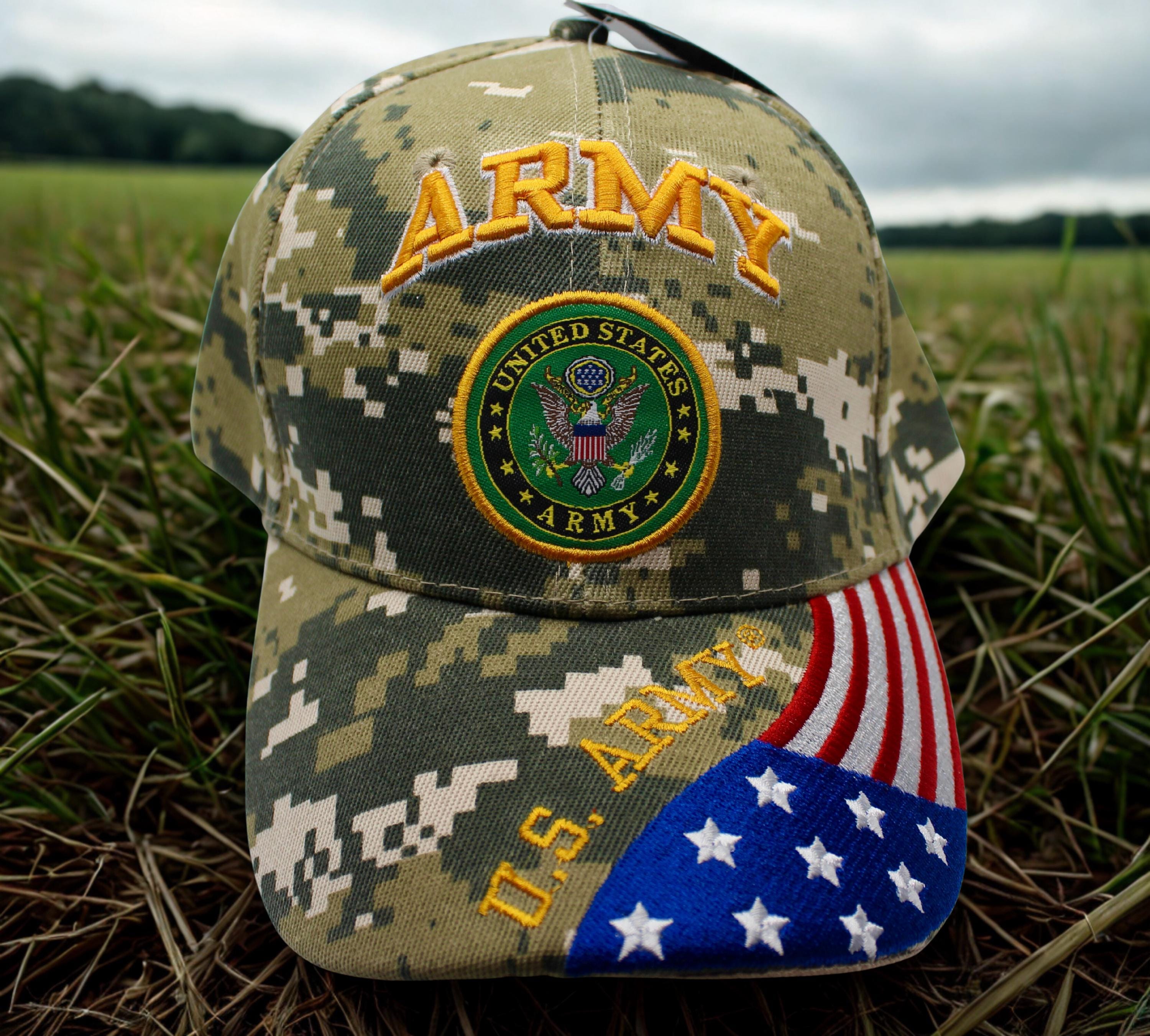 TH　LGB ARMY CAMO CAP with RINGS初期 U.S Army 250th Anniversary U.S Army Defending Freedom Since 1775