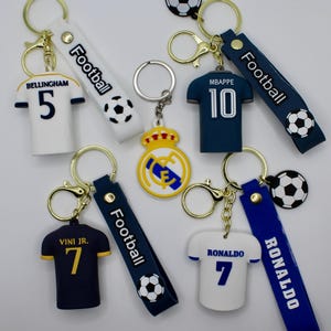 Soccer Keychain. Ronaldo keychain. Vini Jr. Keychain. Real Madrid keychain. Bellingham Keychain. Portugal keychain. Mbappe Keychain. Cr7