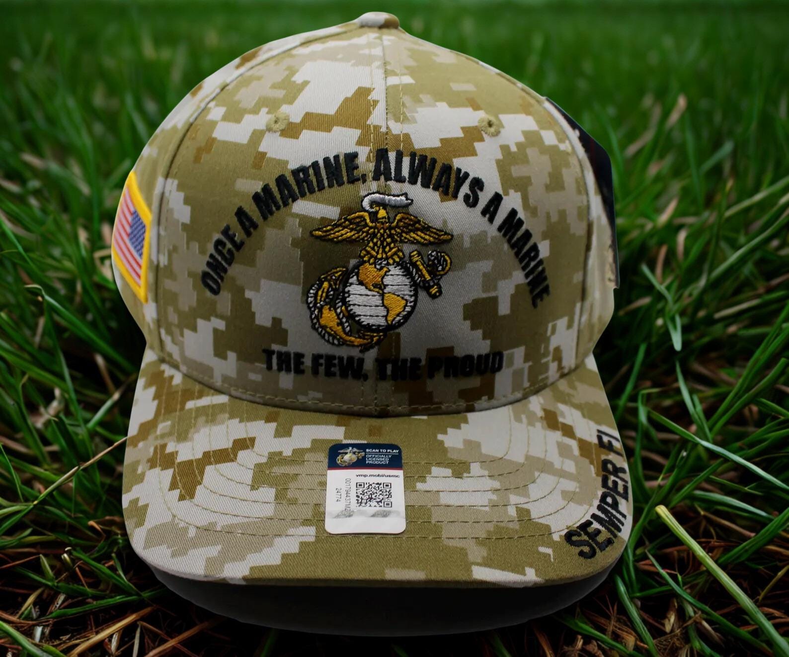 アメリカ海兵隊の帽子。「Once a Marine Always a Marine」（一度海兵
