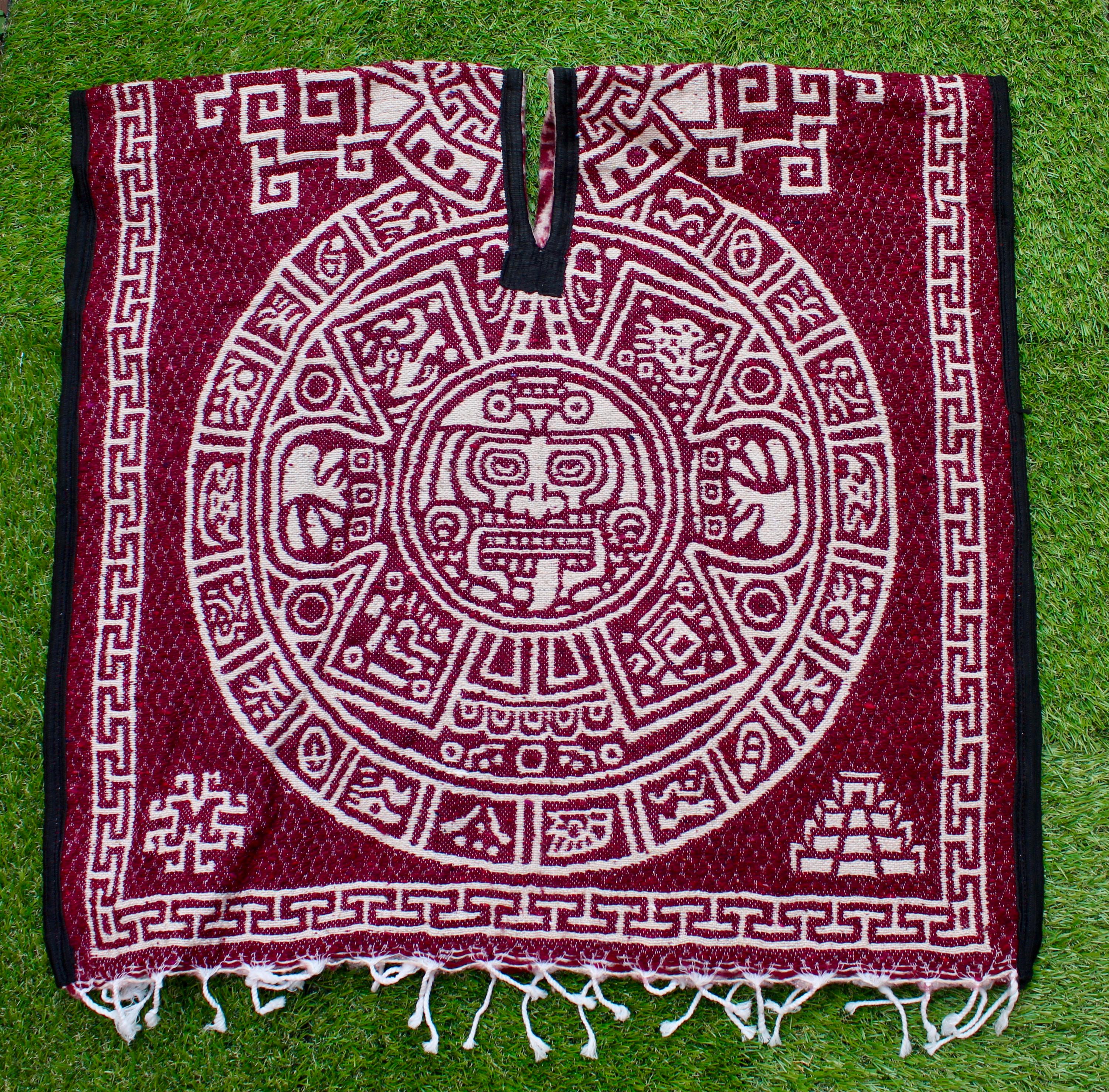 Aztec Calendar Mexican Poncho Kid Size. Talla De Niño Poncho Mexicano ...