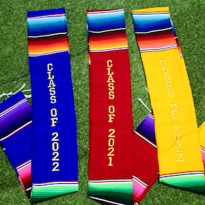 Handmade Sarape Graduation Stole. Handmade Sarape Graduation Scarf. Traditional Mexican Stole. Hecho en México. Sarape Stole Graduation sash