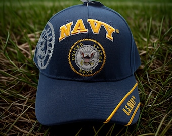 アメリカ海軍エンブレムキャップ - 刺繍入りアメリカ海軍帽子