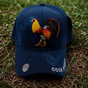 El Gallo Hat. Rooster Baseball Cap – Embroidered Mexican El Gallo Blue Hat – Adjustable Adult Snapback. Rooster Cap. El Gallo Trucker Hat