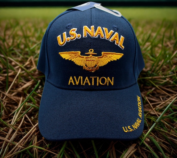 ネイビーハット - ブルー刺繍入りキャップ - アメリカ海軍航空隊