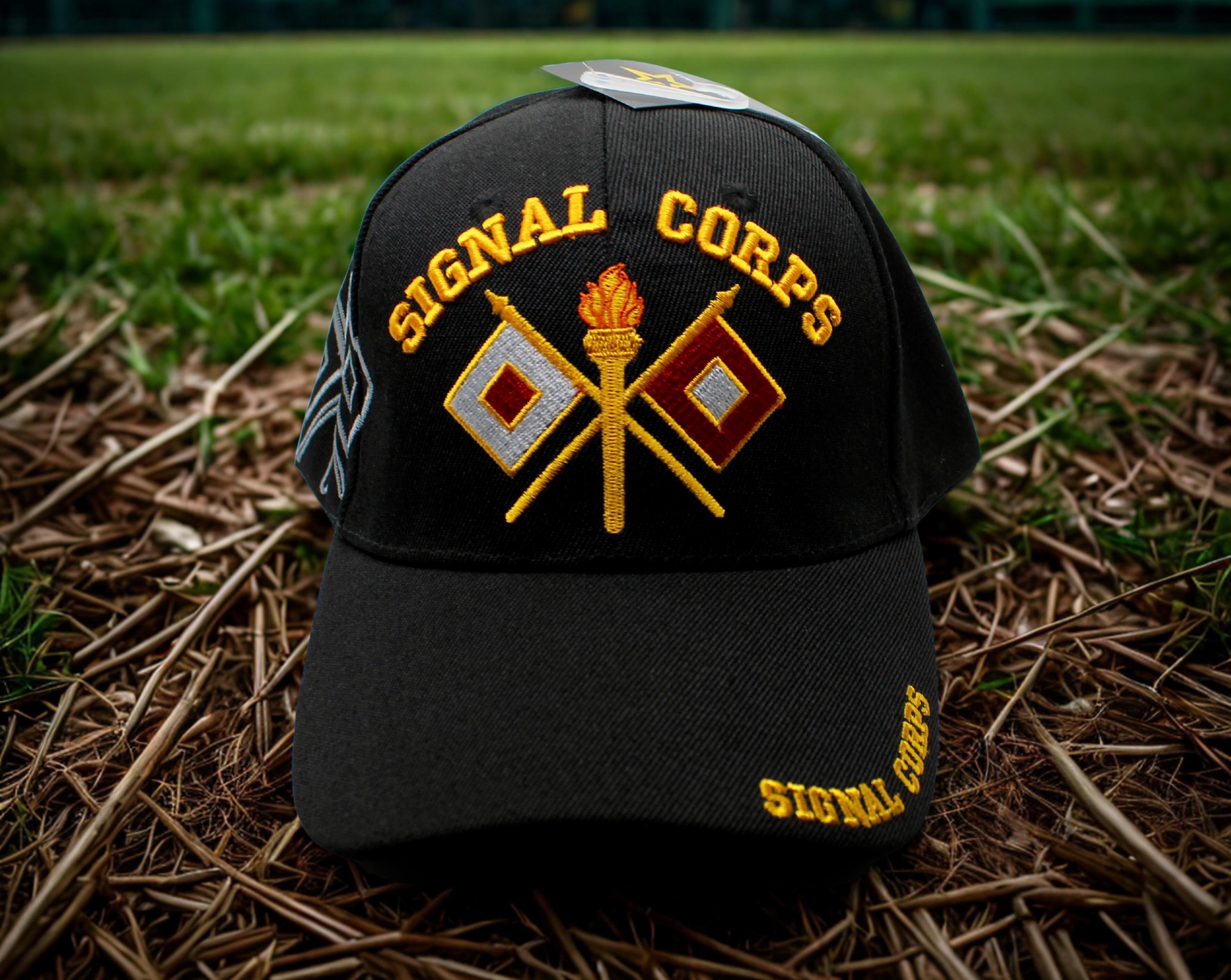 Signal Corps Baseball Cap. Signal Corps Embroidered Hat, Army Black Hat ...