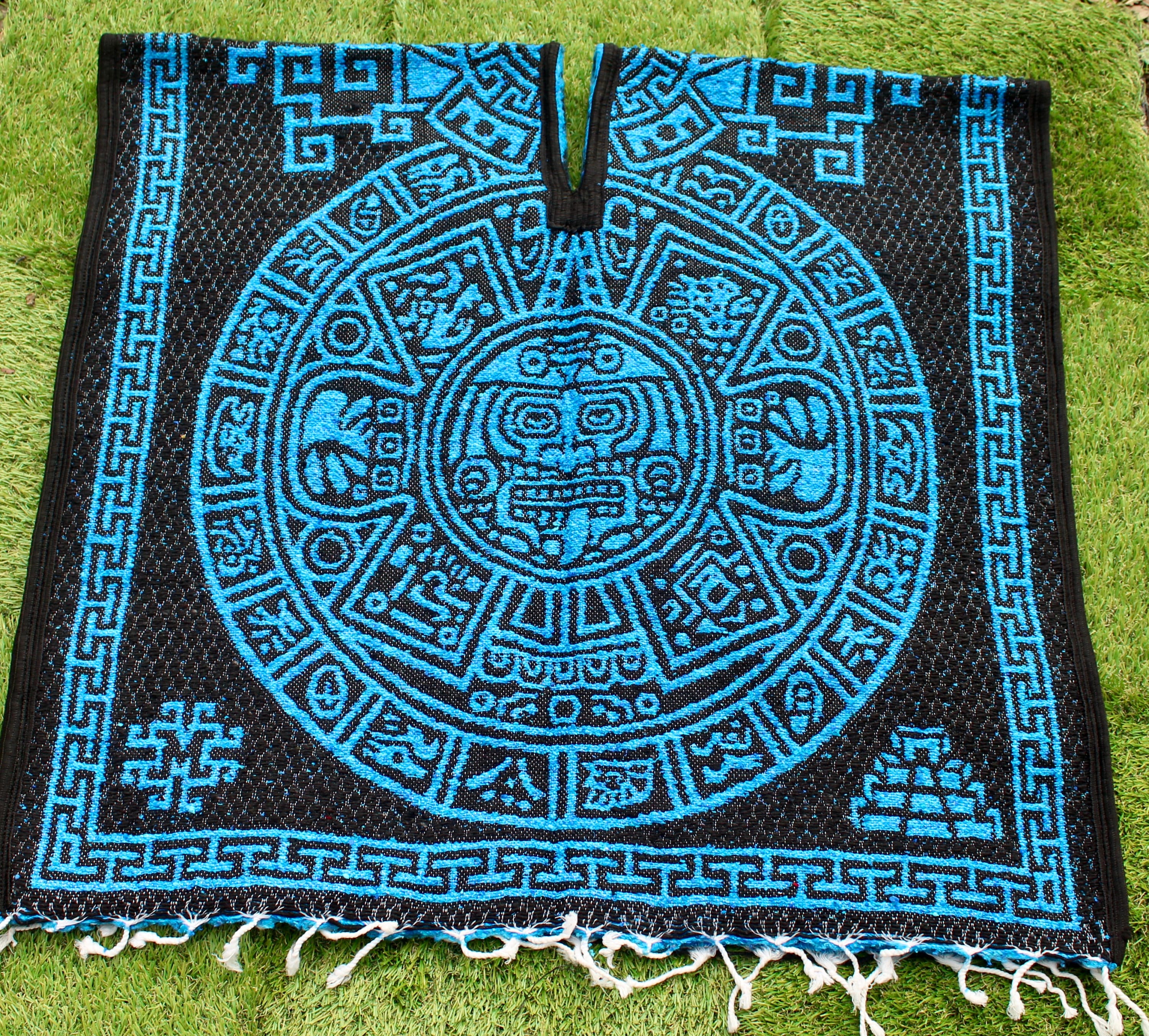 Aztec Calendar Mexican Poncho Kid Size. Talla De Niño Poncho Mexicano ...