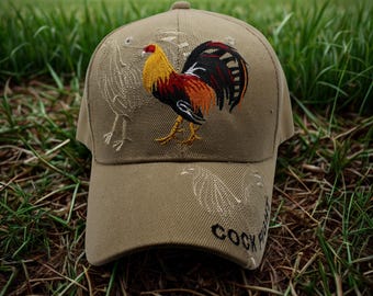 El Gallo Hat. Rooster Brown Baseball Cap – Embroidered Mexican Style Hat – Adjustable Adult Snapback. Rooster Cap. El Gallo Trucker Hat