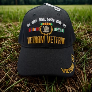 Hut für Vietnamesen. Vietnamesische heimatlose schwarze Baseballkappe. Unisex Vietnamkrieg Vet Cap. Geschenk für Liebhaber. Alle Gaben Einige 58470 Gaben Alle Hut
