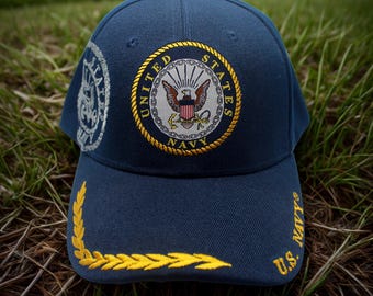 アメリカ海軍の帽子。刺繍入りのアメリカ海軍迷彩キャップ。海軍退役