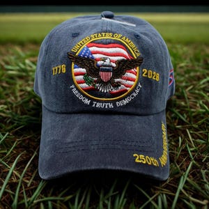 Amerika Adler gestickte Baseballkappe. Vereinigten Staaten von Amerika Hut. Verstellbare USA Flagge Cap. Vintage Hut. USA 1776–2026 Hut