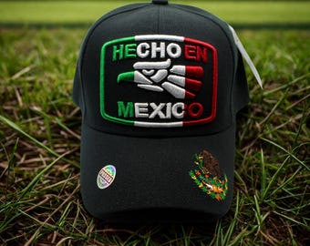 Gorra de béisbol Hecho en México – Gorra bordada Orgullo Mexicano – Gorra unisex ajustable. Regalo para papá. Hecho en Mexico Trucker Sombrero negro