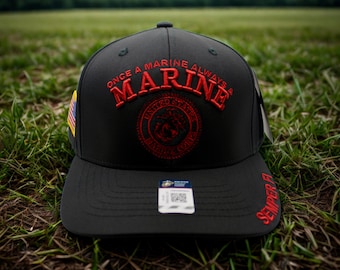 U.S Marine Corps Hat. Once a Marine Always a Marine Black Hat. U.S Marine Corps The Few The Proud Hat. Veteran Gift. USMC Cap. US Marine Hat
