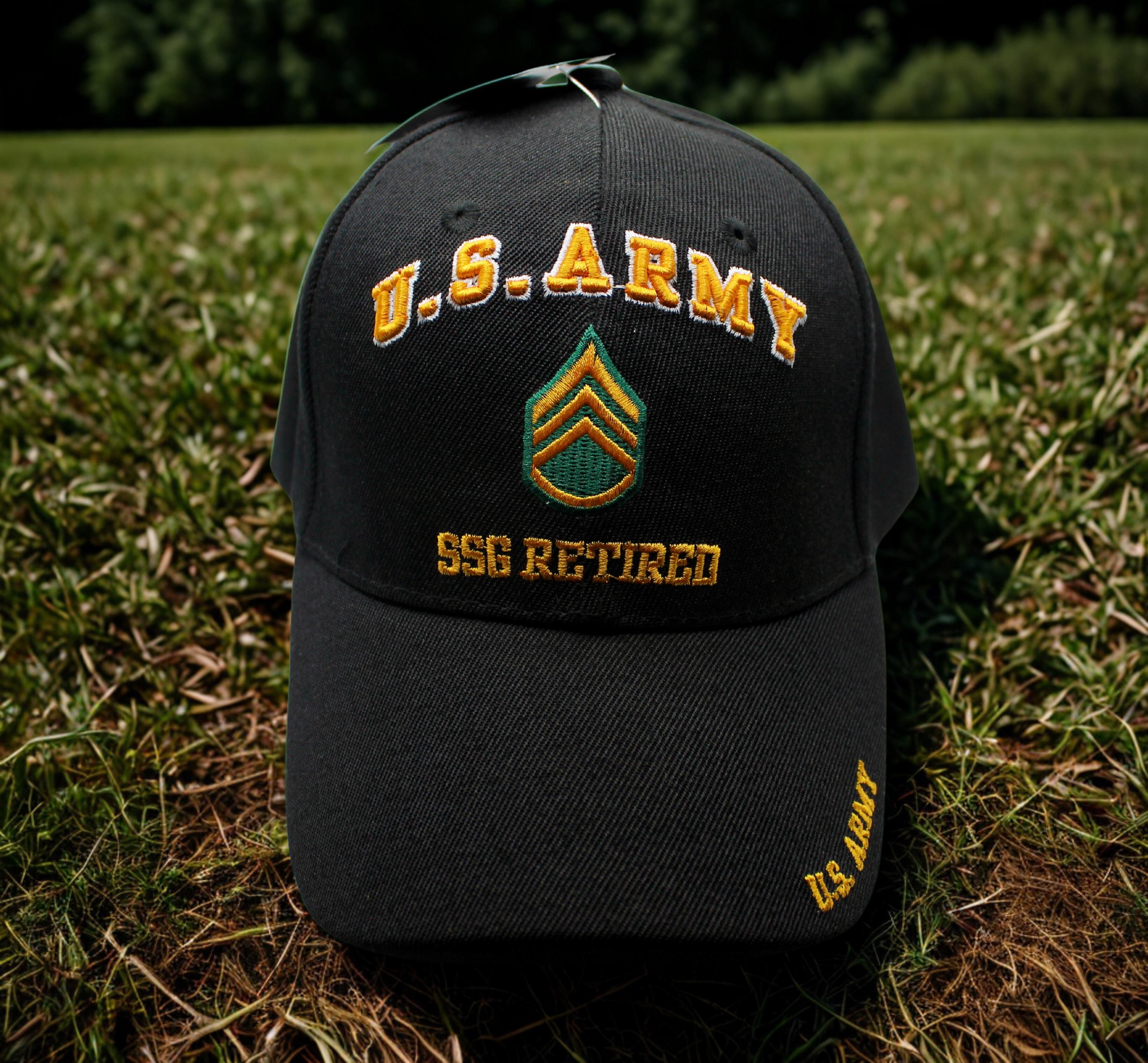 SSG Retired U.S. Army Hat. Army Veteran Hat. Veteran Army Cap