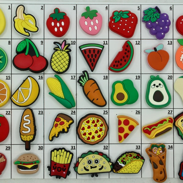 Fruit Shoe Charm. Vegetable Charm. Banana Charm. Pizza Charm. Tacos Charm. Pineapple Charm. Cherry Charm. Hamburger Charm. Avocado. Burger