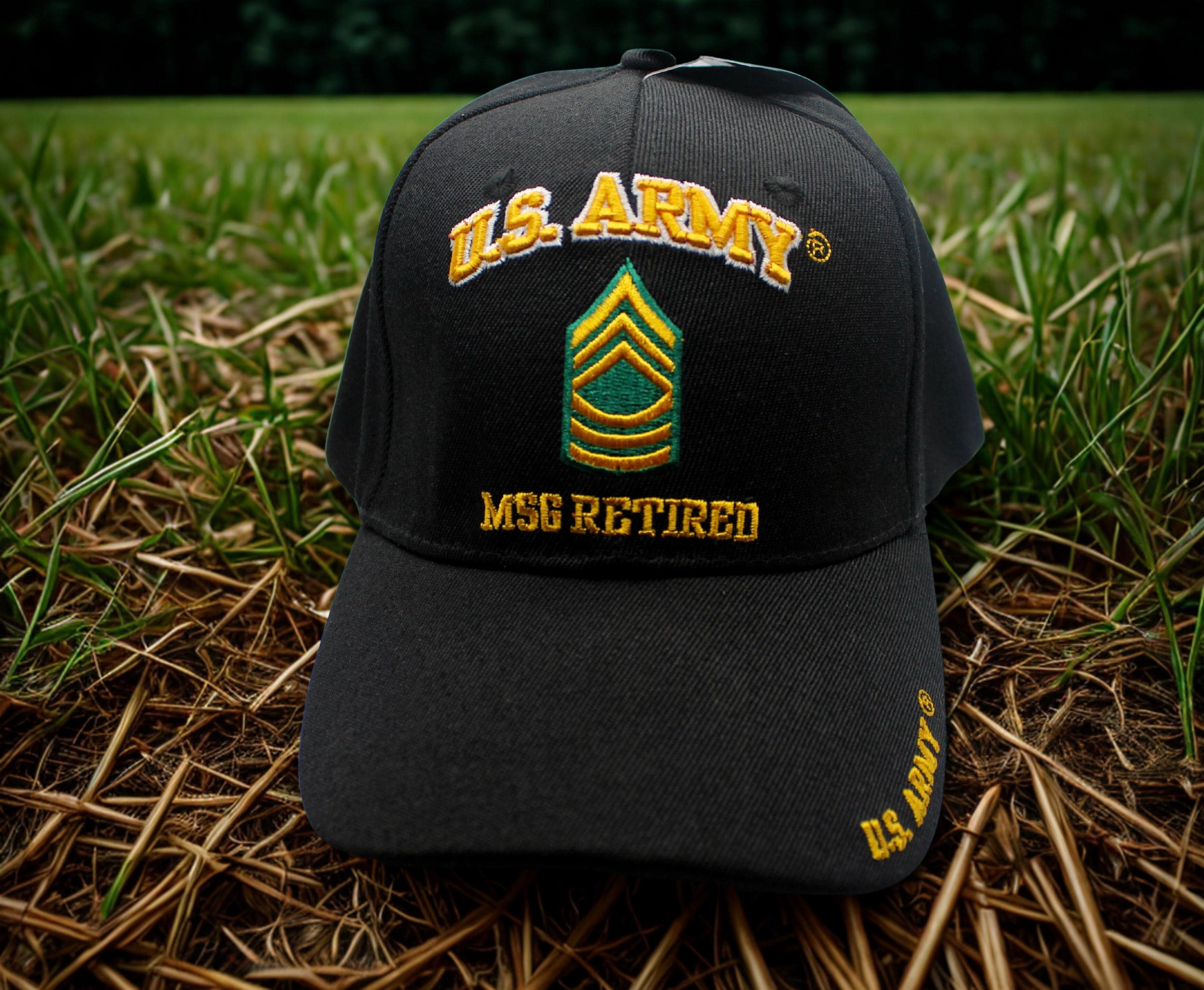 U.S. Army 1SG Retired Baseball Cap - Licensed Military Hat Adjustable Fit