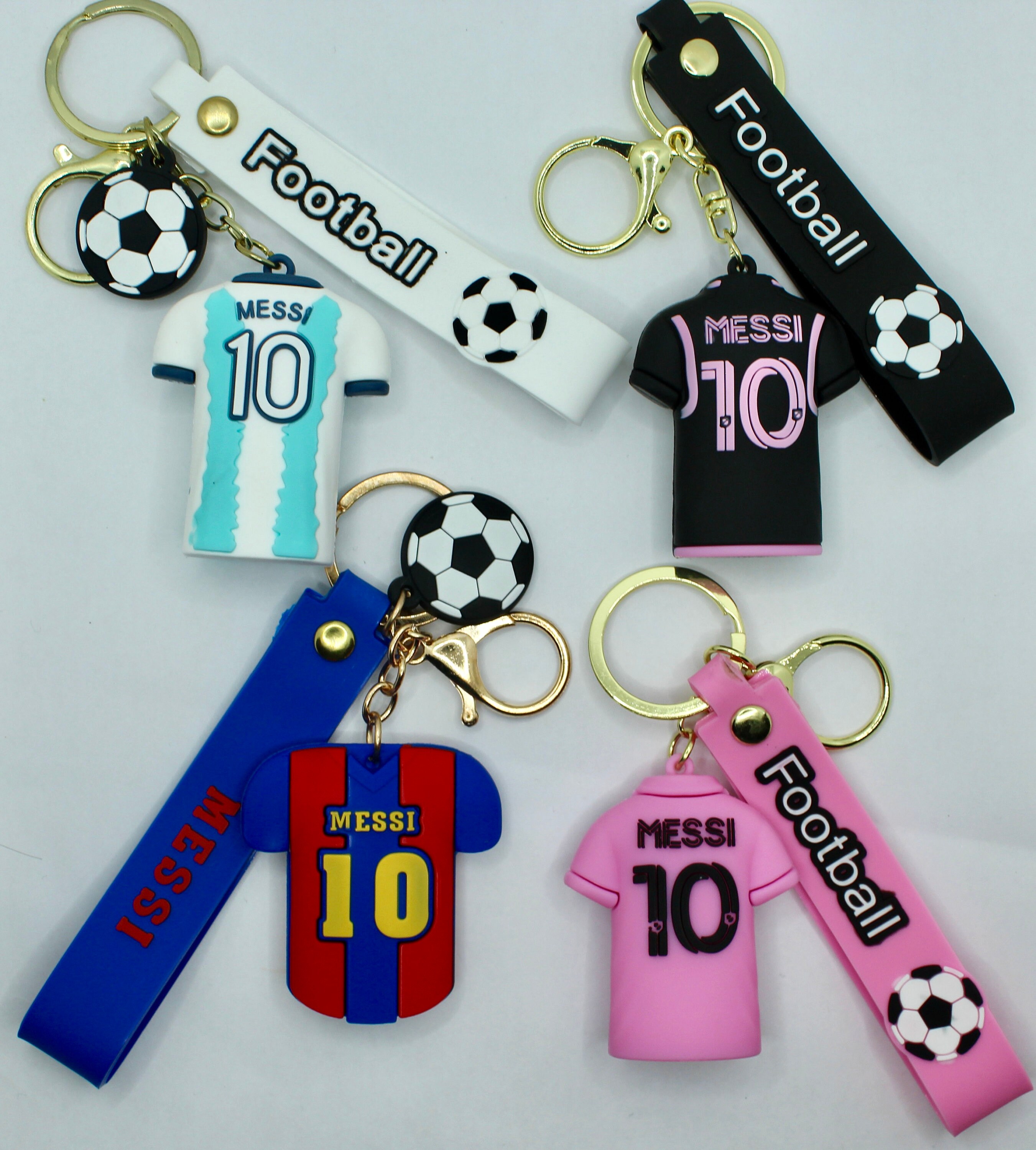 Soccer Team Keychains – Barcelona Real Madrid Man United AC Milan Silver