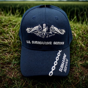 Navy Hat – Blue Embroidered Cap – Navy Submarine Force Veteran Hat – U.S Navy Dolphins Cap – Gift for Submariners. US Navy Hat. Gift for Dad