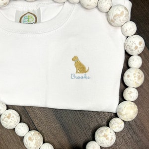 Boys embroidered monogram name shirt dog / toddler boy tee / gift for boy / tshirt for boy / boy’s tshirt monogrammed / birthday gift boy