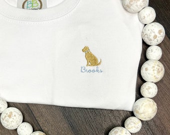 Boys embroidered monogram name shirt dog / toddler boy tee / gift for boy / tshirt for boy / boy’s tshirt monogrammed / birthday gift boy