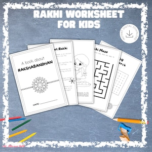Planilhas para impressão de Raksha Bandhan | Crianças Rakhi | Atividades da festa Rakhi | Atividade de férias indiana | Atividade divertida para Rakhabandhan
