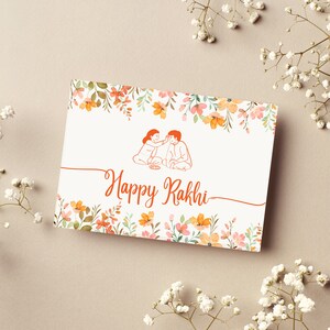Carte Raksha Bandhan | Carte pour frère| Heureux Rakshabandhan | Salutation Rakhi | Carte d'occasion indienne | Carte Desi | Carte Rakhri moderne