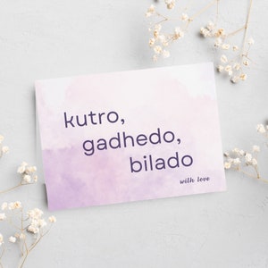 Tarjeta Rakhi para hermano/ saludo Rakshabandhan/ Kutro, Gadhedo, Bilado con tarjeta Love' Rakhi/ tarjeta Gujarati para bhai