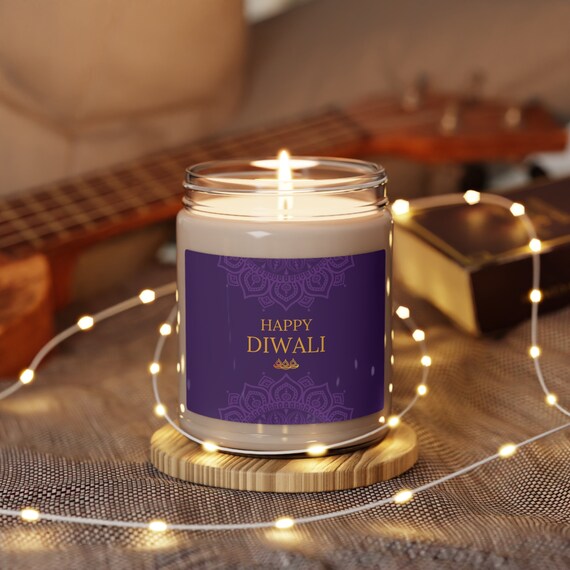 Happy Diwali Candle Diwali Gift Indian Gift Diwali Glass Jae