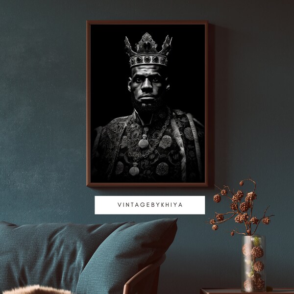 Lebron James| King James| Renaissance| Victorian Portrait| Celeb Portrait| Lebron James Poster| Basketball| Sports Poster|