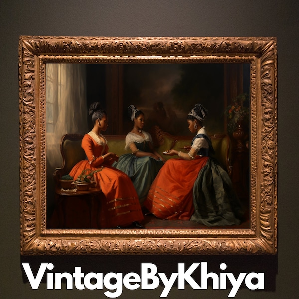 Vintage| Victorian Art Print| Black Women| Black Royalty| Painting