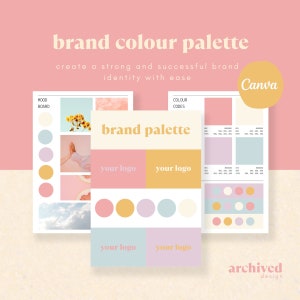 Brand Colour Palette Canva Template Branding Kit Small Business Brand Mood Board Branding Package - Soft Summer
