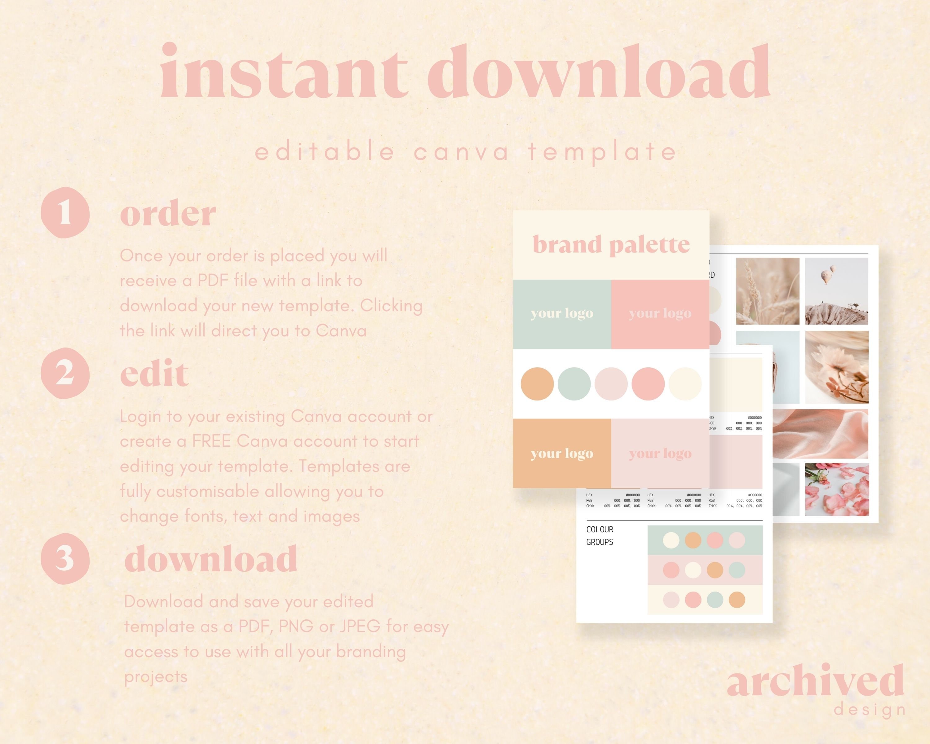 Brand Colour Palette Template Editable Canva Template Small