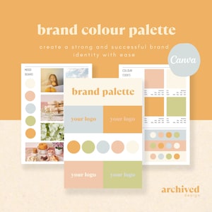 Brand Colour Palette Canva Template Branding Kit Small Business Brand Mood Board Branding Package - Spring