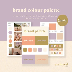 Brand Colour Palette Template - Editable Canva Template - Small Business Branding Kit - Olive