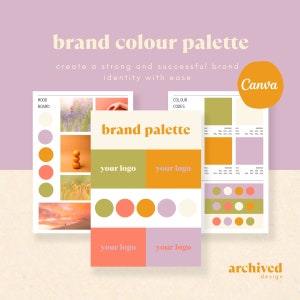 Brand Colour Palette Template - Editable Canva Template - Small Business Branding Kit - Bright Spring