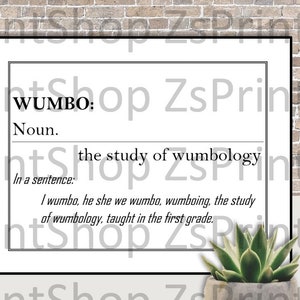Funny Aesthetic SpongeBob Digital Print Decor Quote Wumbo! Instant Download!