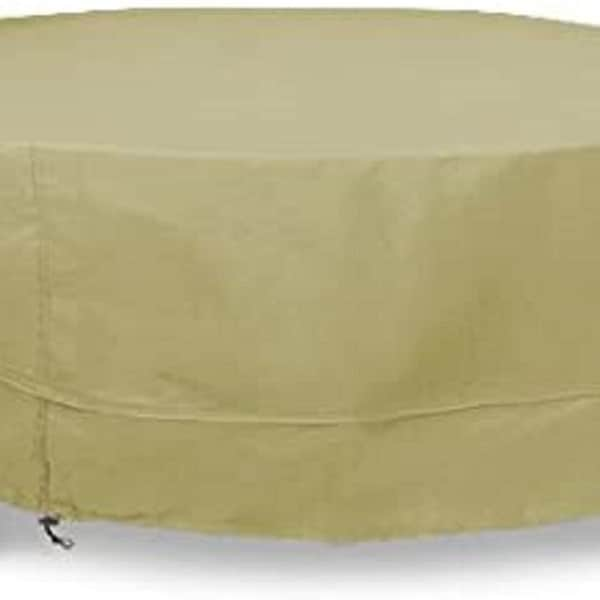 Portofino by Eevelle USA PFTRD Outdoor Natural Gas Propane Round Firepit Cover Tan