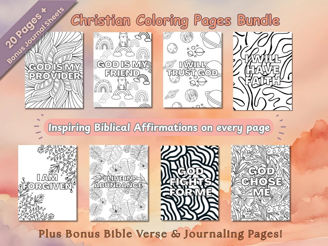 Christian Coloring Book: Bible Verse Affirmations (digital Download) - Etsy