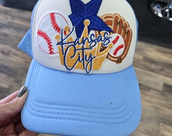 Light blue KC Royals trucker hat