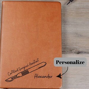 Leder Journal für OP-Saal, personalisiertes Namensbuch für OP-Personal, benutzerdefiniertes Notizbuch
