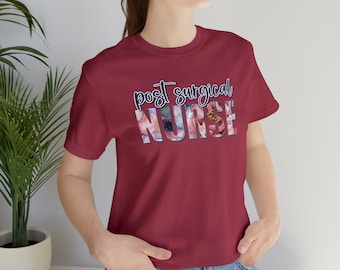 Pielęgniarka pooperacyjna, prosta, unisex, koszulka z krótkim rękawem, współpracownik, najlepsza przyjaciółka, żona, córka, prezent zawodowy
