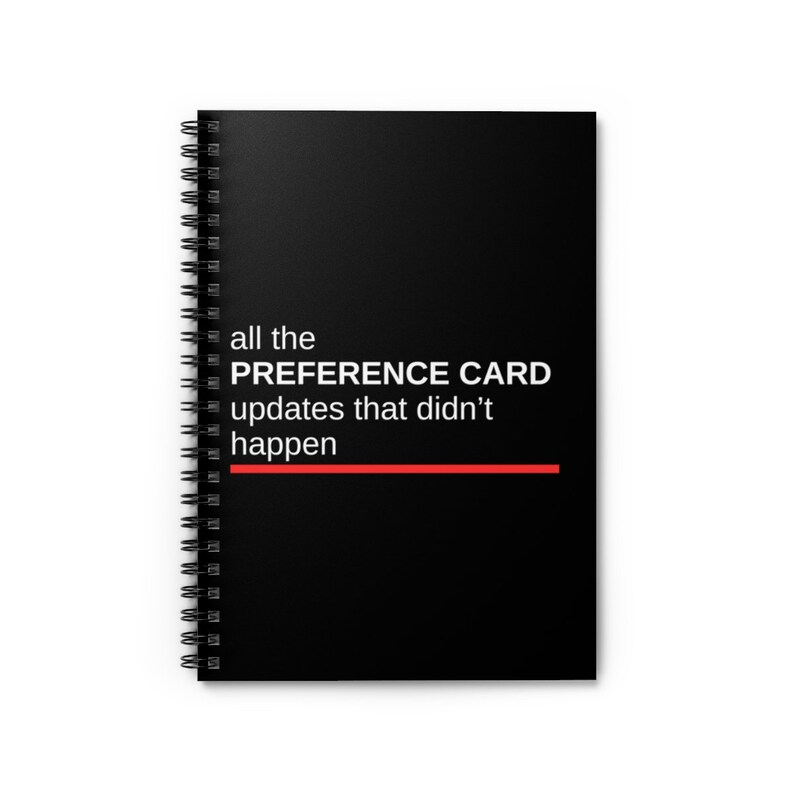 Preference Card Spiral Notebook - Ruled Line Operating Coworker Gift ...