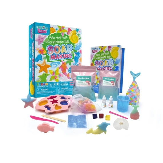 Kit Créatif De Moulage De Savon GLOREX – 4 Moules (cœur, Rose, Lotus, étoile) – Couleurs Et Paillettes Incluses – Pour Enfants à Partir De 8 Ans
