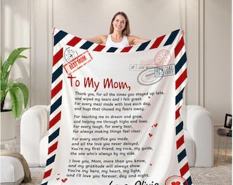 Personalized Blanket, Mother's Day Gift, Custom Letter Design