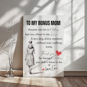 Custom Bonus Mom Gift, Personalized Gift for Stepmom, Sentimental Gift for Stepmother, Adoptive Mom Gift, Mothers Day or Birthday Gift
