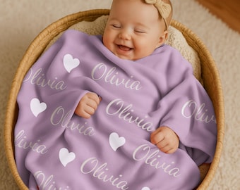 Personalized Minky Baby Blanket, Custom Name, Baby Shower Gift