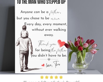 Personalized Stepdad Canvas Art, Father's Day Gift