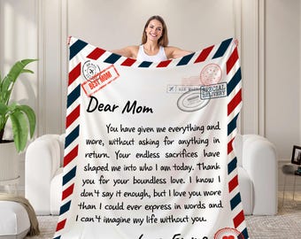 Personalized Mom Blanket, Mother's Day Gift, Custom Name