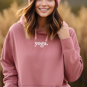 yoga Embroidered Premium Hoodie, Yoga Lover Hoodie, Yoga Sweatshirt, Yogi Gift Idea, Yogi Hoodie, Yoga Mauve Hoodie, Gift for Yoga lover