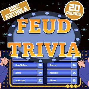 Fehde Trivia || Familie Powerpoint Gesellschaftsspiel || Fehde Quiz Spiel || Familie Fehde || Freundliche Fehde || Spiele für Erwachsene und Kinder