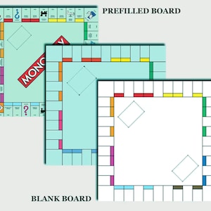 Blank Monopoly Board Game Template - Custom Monopoly Template Game ...